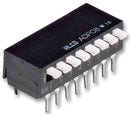 TE CONNECTIVITY ADP0204 DIP / SIP Switch, 2 Circuits, SPST, Through Hole, AD Series, DIP Unsealed, 24 VDC