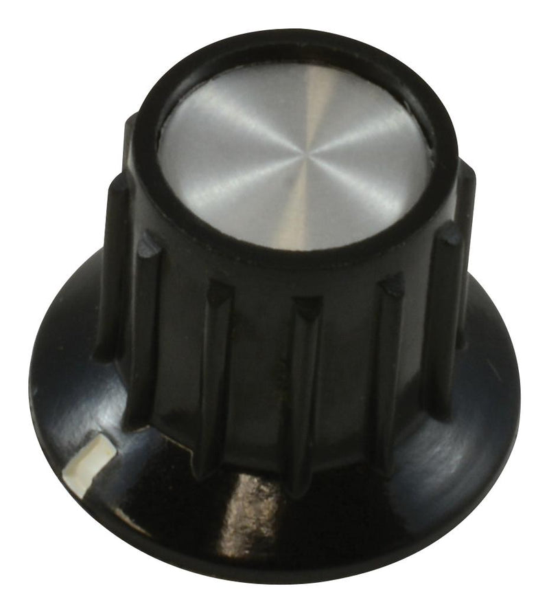 Alcoswitch - TE Connectivity PKA50B1/4 Knob Round Shaft 6.35 mm Phenolic Ribbed With Indicator Line 20.2 PKA Series