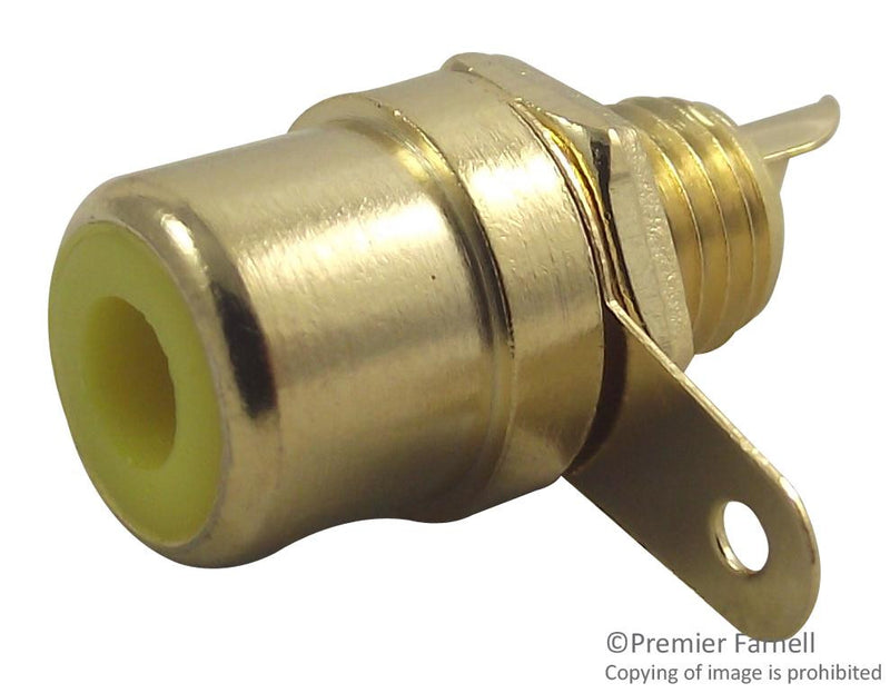 PRO SIGNAL PSG01512 RCA (Phono) Audio / Video Connector, 2 Contacts, Socket, Gold Plated Contacts, Metal Body, Yellow