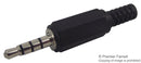 PRO SIGNAL PSG01490 Phone Audio Connector, 4 Contacts, Plug, 3.5 mm, Cable Mount, Metal Body