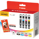 Canon CLI-226 Four Color Ink Tank Pack with 50 Sheets of 4.0 x 6.0" Photo Paper