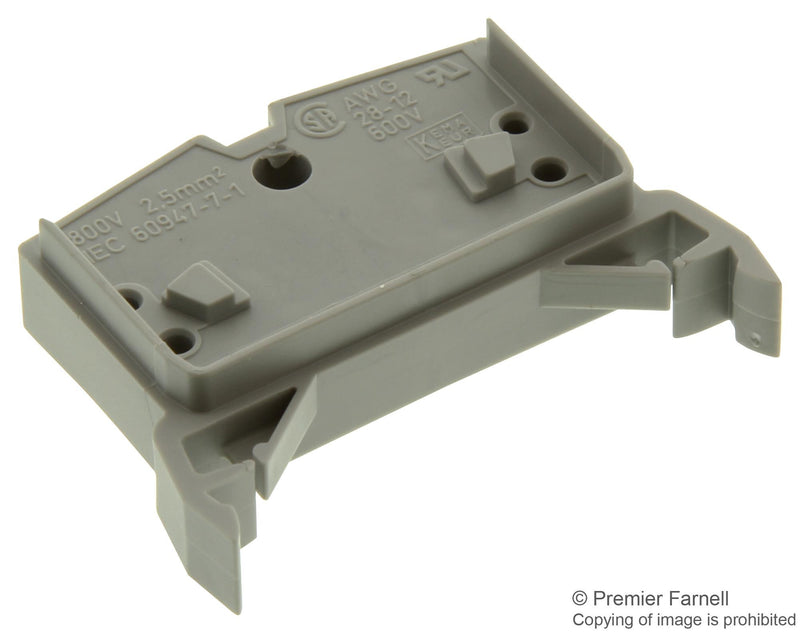 WAGO 264-711 DIN Rail Mount Terminal Block, 2 Ways, 28 AWG, 12 AWG, 2.5 mm&sup2;, Clamp, 24 A