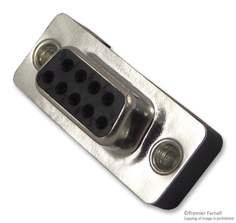 AMPHENOL L77TSEG09SOL2RM5 D Sub Connector, 9 Contacts, Receptacle, DE, TS Series, Steel Body, Through Hole