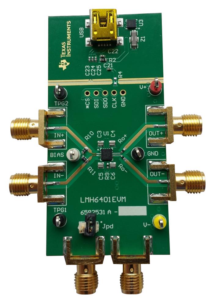 Texas Instruments LMH6401EVM Evaluation Board 4.5GHz Ultra Wideband Digital Variable Gain Amplifier