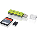 IOGEAR SD/microSD/MMC Card Reader/Writer (Green)