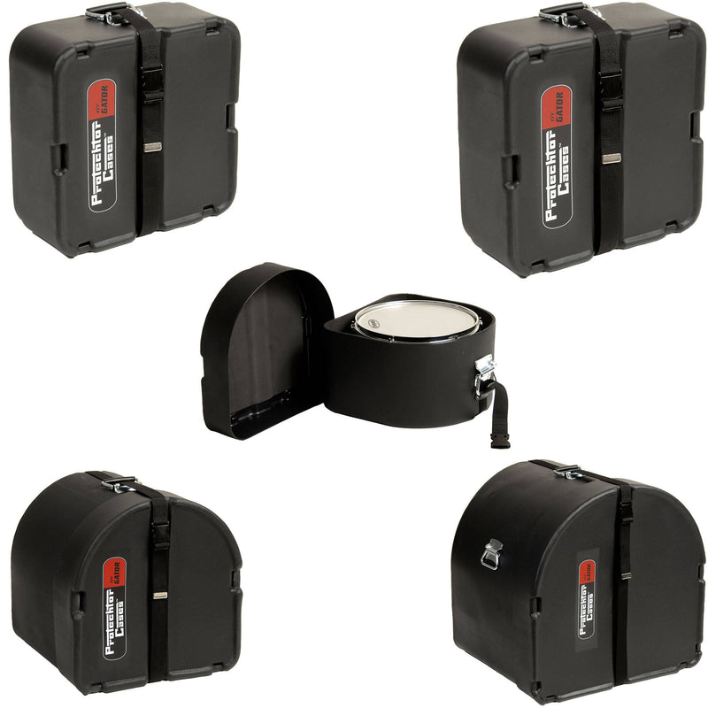 Gator GP-PCSTANDARD Classic Protechtor Series Drum Case Set (Five Cases, Black)