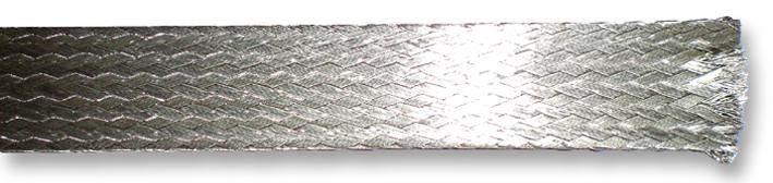 ALPHA WIRE 1234 SV005 Sleeving, Flat Wire, Braided, 30.5 m, 100 ft, Copper, Tin Plated, Silver