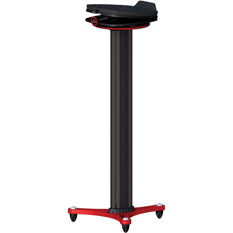 Ultimate Support MS-100 Second-Generation Column Studio Monitor Stand (Pair, Black/Red)