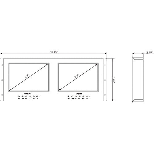 Orion Images Rack Mount Ready Series Dual 9.7" Rack-Mountable LCD CCTV Monitors