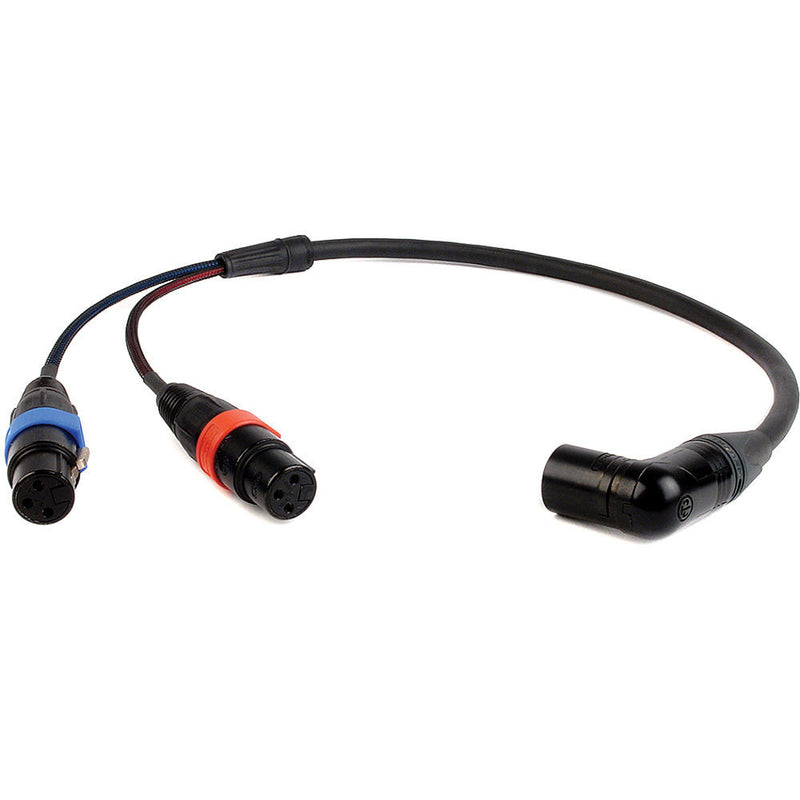 Remote Audio CAXSTEX5MR Dual 3-Pin XLR-F to 5-Pin Angled XLR-M Stereo Cable (24")