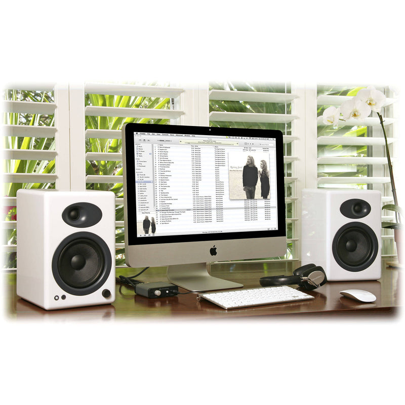 Audioengine A5+ 2-Way Bookshelf Speakers (Hi-Gloss White, Pair)