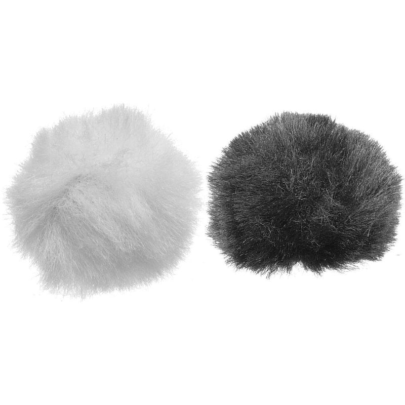 Rycote Universal Furry Lavalier Windjammer (Pair) - Black & White