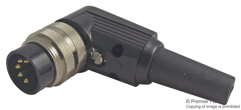 LUMBERG WSV50 5 Pin Right Angled DIN Plug with Silver Plated Contacts, 180 Degree