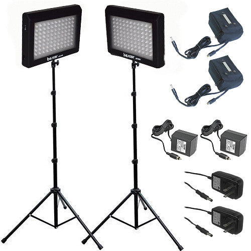 Bescor LED-95DK Dual LED Light Kit with Extended Batteries