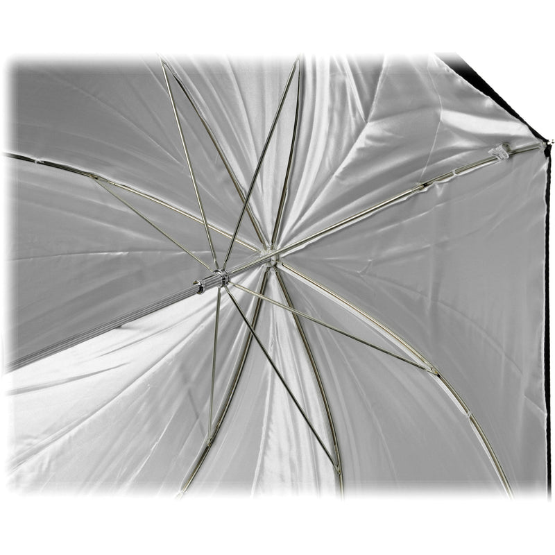 Impact Convertible Umbrella - White Satin with Removable Black Backing - 30"