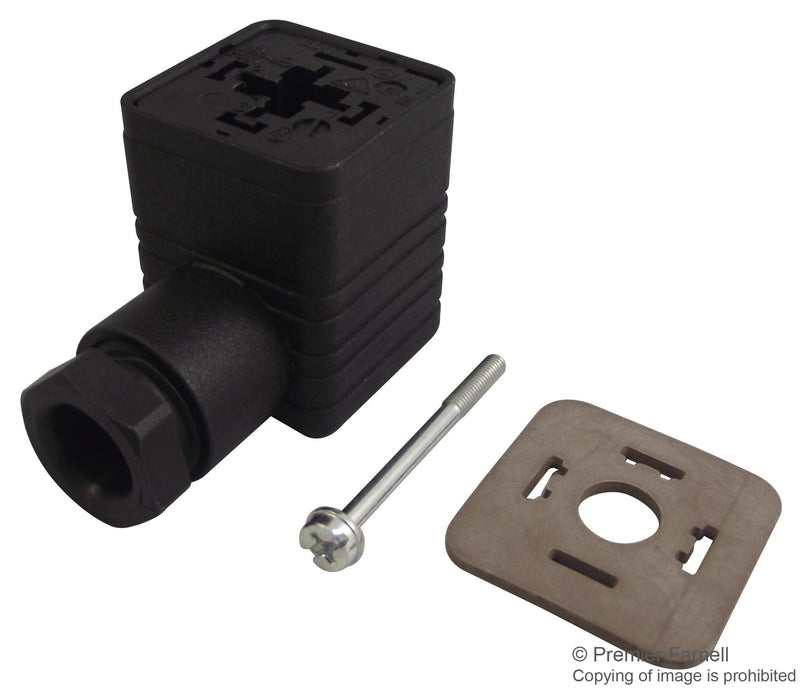 HIRSCHMANN GDM 3016 BK + GDM 3-21 EPDM Rectangular Power Connector, Cable, Screw, Receptacle, 4 Contacts, Socket
