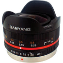 Samyang 7.5mm f/3.5 UMC Fisheye MFT Lens - Black