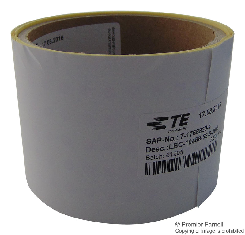 TE CONNECTIVITY LBC-FAR-10468-52-5-20R Label, Ident 20, Paper, Orange on White, Self Adhesive, 5mm Dia, Pack of 2500