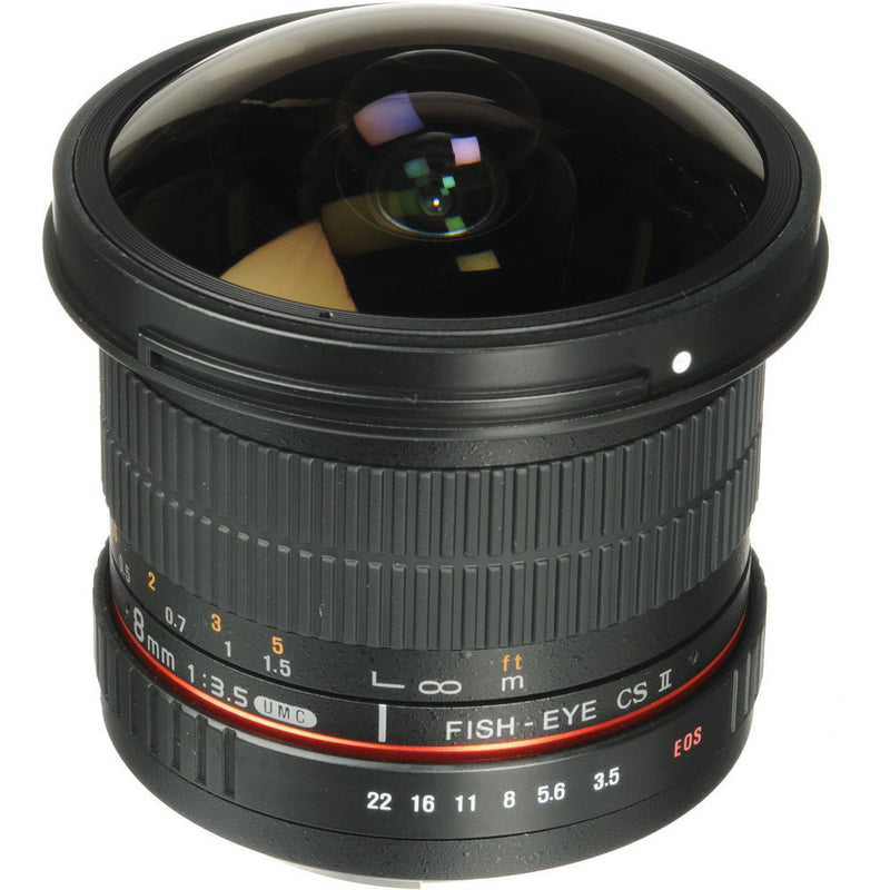 Samyang 8mm f/3.5 HD Fisheye Lens with Removable Hood for Canon