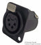 AMPHENOL AC4FDZB XLR Audio Connector, 4 Contacts, Socket, Panel Mount, Silver Plated Contacts, Metal Body, AC Series