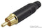 AMPHENOL ACPR-BLK RCA (Phono) Audio / Video Connector, 2 Contacts, Plug, Gold Plated Contacts, Metal Body, Black