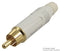 AMPHENOL ACPR-WHT RCA (Phono) Audio / Video Connector, 2 Contacts, Plug, Gold Plated Contacts, Metal Body, White