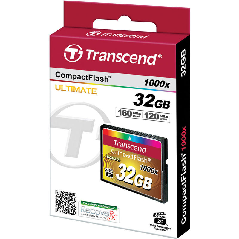 Transcend 32GB CompactFlash Memory Card Ultimate 1000x UDMA