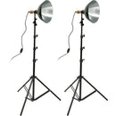 Impact Tungsten Two-Floodlight Kit with 6' Stands & Umbrella Kit