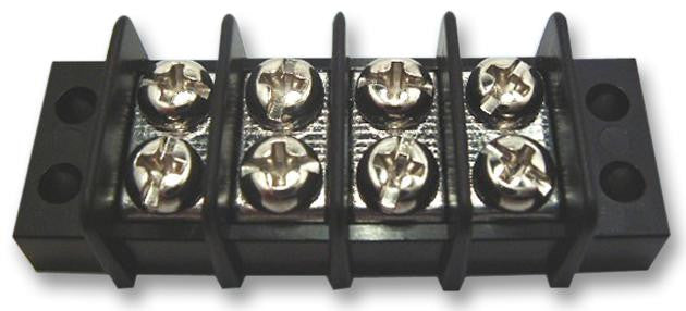 MULTICOMP T64 4WAY Panel Mount Barrier Terminal Block, 2 Row, 4 Ways, 22 AWG, 12 AWG, 9.5 mm, 20 A