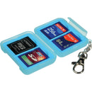 Ruggard Memory Card Case for 4 SD Cards (Light Blue)