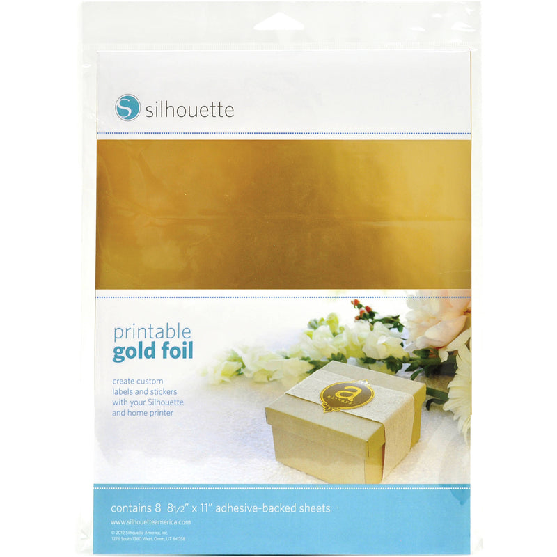 silhouette Printable Adhesive White Sticker Paper (8.5 x 11", 8 Sheets)