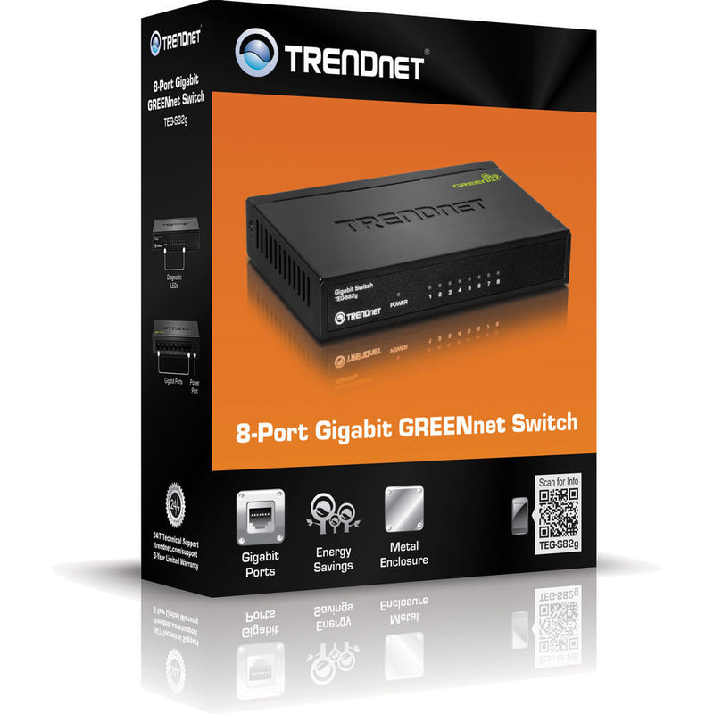 TRENDnet TEG-S82g 8-Port Gigabit GREENnet Switch