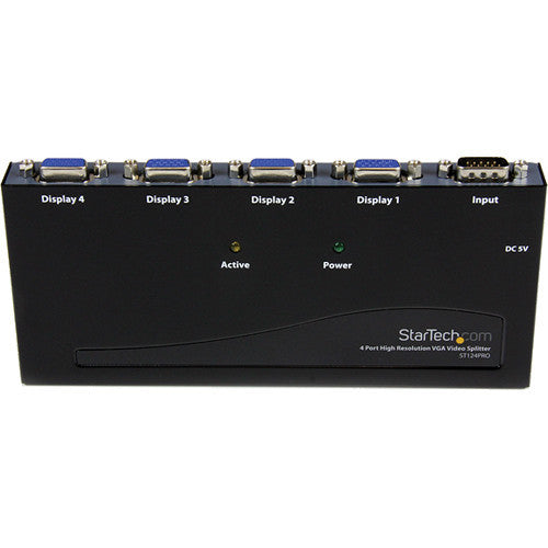 StarTech 4-Port High Resolution VGA Video Splitter (Black)