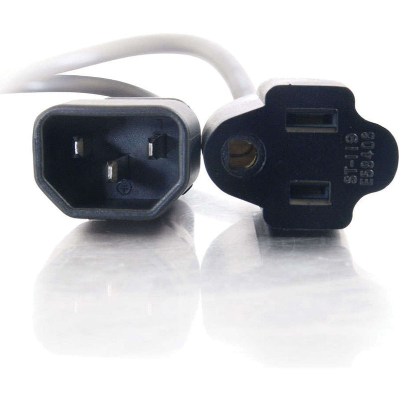 C2G 18 AWG Monitor Power Adapter Cord (IEC C14 to NEMA 5-15R, 1')