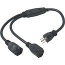 C2G 16 AWG 1-to-2 Power Cord Splitter NEMA 5-15P to 2 NEMA 5-15R (14")