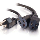 C2G 16 AWG 1-to-2 Power Cord Splitter NEMA 5-15P to 2 NEMA 5-15R (14")