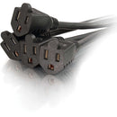 C2G 18" 16 AWG 1-to-4 Power Cord Splitter (1 NEMA 5-15P to 4 NEMA 5-15R, Black)