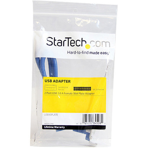 StarTech 2-Port USB 3.0 A Female Slot Plate Adapter (Blue)