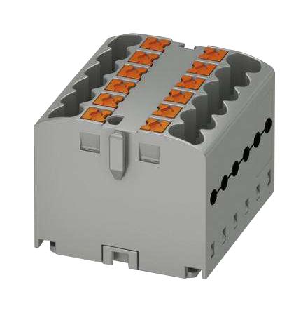 Phoenix Contact PTFIX 12X25 GY Panel Mount Barrier Terminal Block 24 A 500 V 12 Pole 6 Push In AWG
