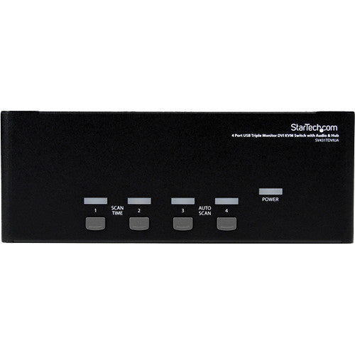 StarTech 4-Port Triple Monitor DVI USB KVM Switch with Audio & USB 2.0 Hub