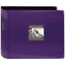 Pioneer Photo Albums T-12JF 12x12" 3-Ring Binder Sewn Leatherette Silver Tone Corner Scrapbook (Purple)