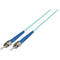 Camplex Simplex ST to ST Multimode Fiber Optic Patch Cable (3.28', Aqua)
