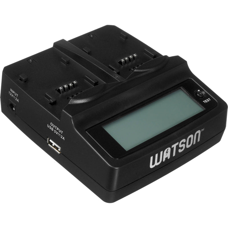 Watson Duo LCD Battery Charger Kit with 2 Battery Adapter Plates for NP-95 and DB-90