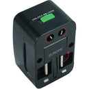QVS World Power Travel Adapter Kit with Surge Protection (Black)