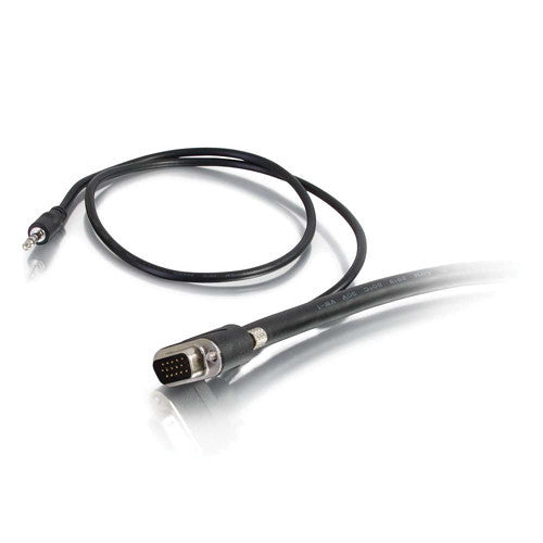 C2G VGA + 3.5mm Stereo Audio Male to Male Cable (6', Black)