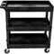 Luxor 32 x 18" Three-Shelf Utility Cart (Black)