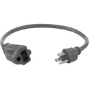 Watson 1.5 ft AC Power Extension Cord 16 AWG 5-Pack Kit (Grey)