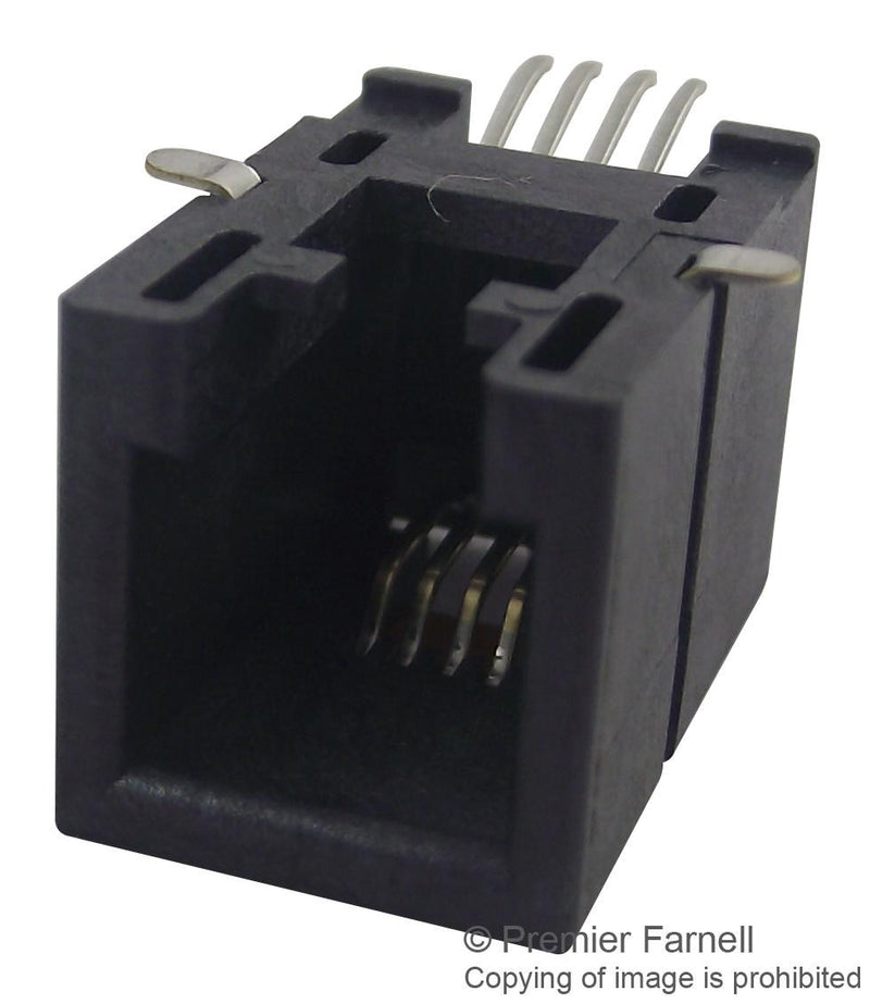 MOLEX 85502-5005 Modular Jack, Right Angle, Low Profile, SMT, 4/4, Gold (Au)
