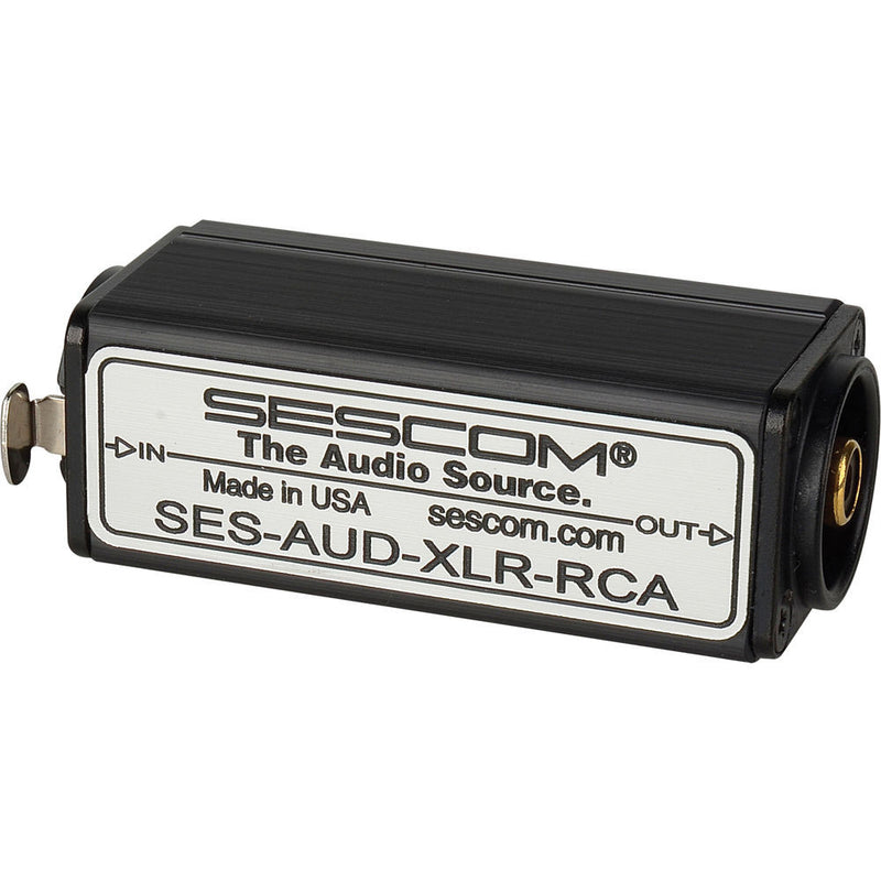 Sescom SES-AUD-XLR-RCA 1-Channel XLR to RCA Balanced to Unbalanced Audio Converter