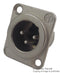NEUTRIK NC3MD-LX XLR Audio Connector, 3 Contacts, Plug, Panel Mount, Silver Plated Contacts, Metal Body, DLX Series